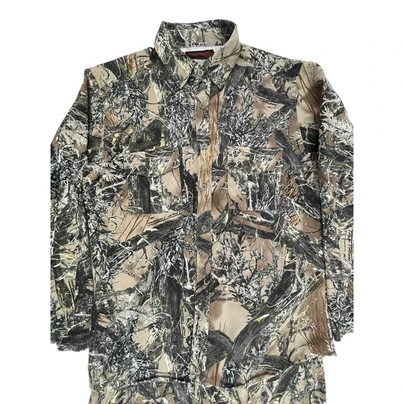 2 Pc True Timber Camo Mens Hunting Outfit Shirt/Pants True Timber Soft Med 36" - Picture 3 of 12